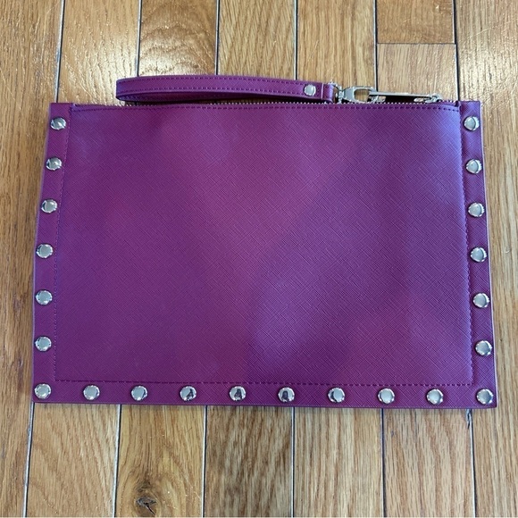 White House Black Market Port Wine Floral 
Studded Clutch Purse Bag Wristlet - Picture 3 of 7